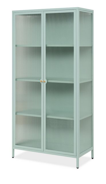 Furn.Design Vitrine Maram (Glasvitrine in mintgrün, 80 x 160 cm) mit Metall günstig online kaufen