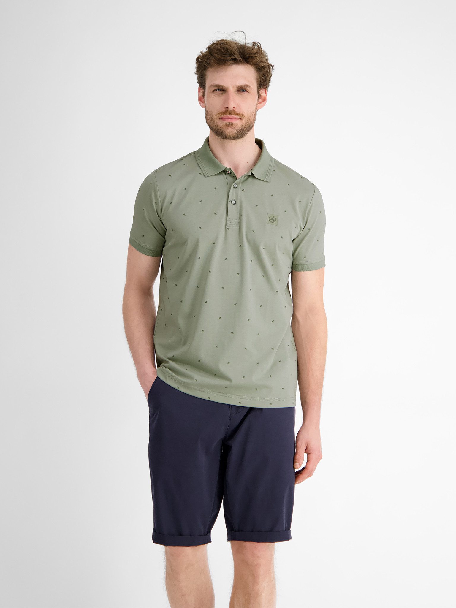 LERROS Poloshirt "LERROS Gemustertes COOL & DRY Poloshirt" günstig online kaufen