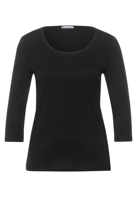 STREET ONE 3/4-Arm-Shirt Street One Shirt Pania einfarbig in Black (1-tlg) günstig online kaufen