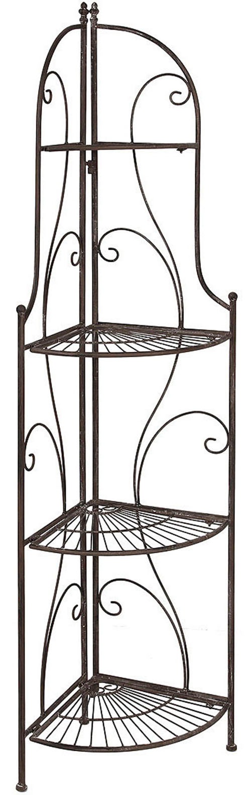 Ambiente Haus Standregal "Eckregal mit 4 Böden - Antikbraun 157 cm", (1 St. günstig online kaufen