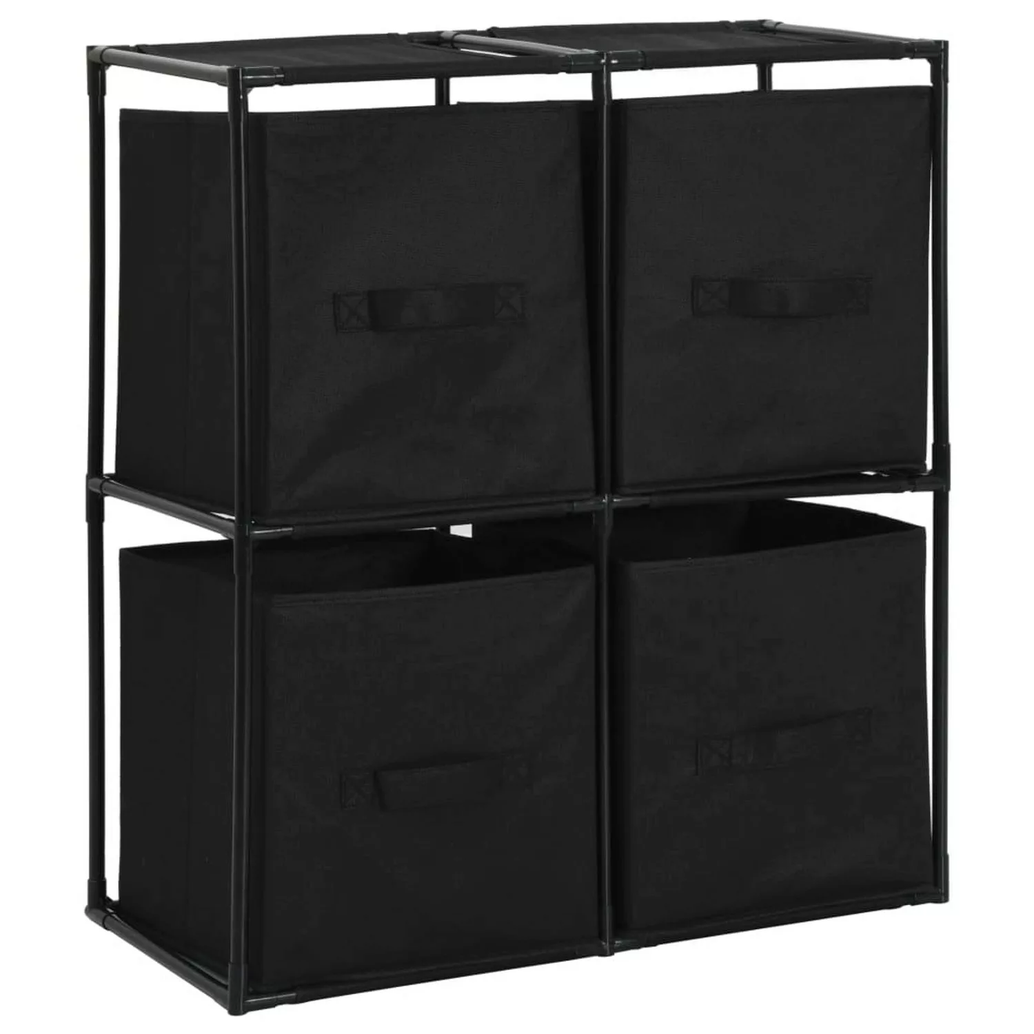 Lagerschrank Mit 4 Stoffkörben Schwarz 63ã30ã71 Cm Stahl günstig online kaufen