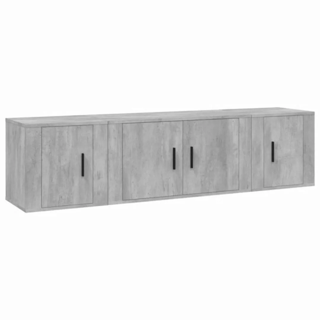 vidaXL TV-Schrank 3-tlg. TV-Schrank-Set Betongrau Holzwerkstoff (3-St) günstig online kaufen