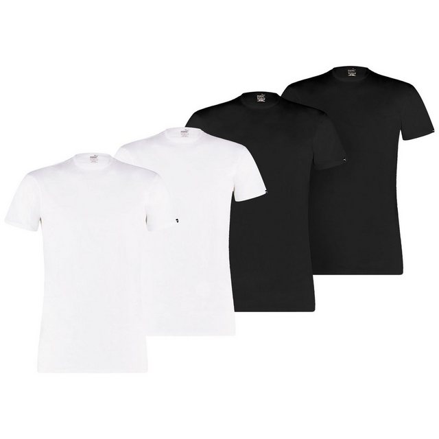 PUMA T-Shirt Basic mit Markenlabel am Ärmelrand im 4er Pack günstig online kaufen