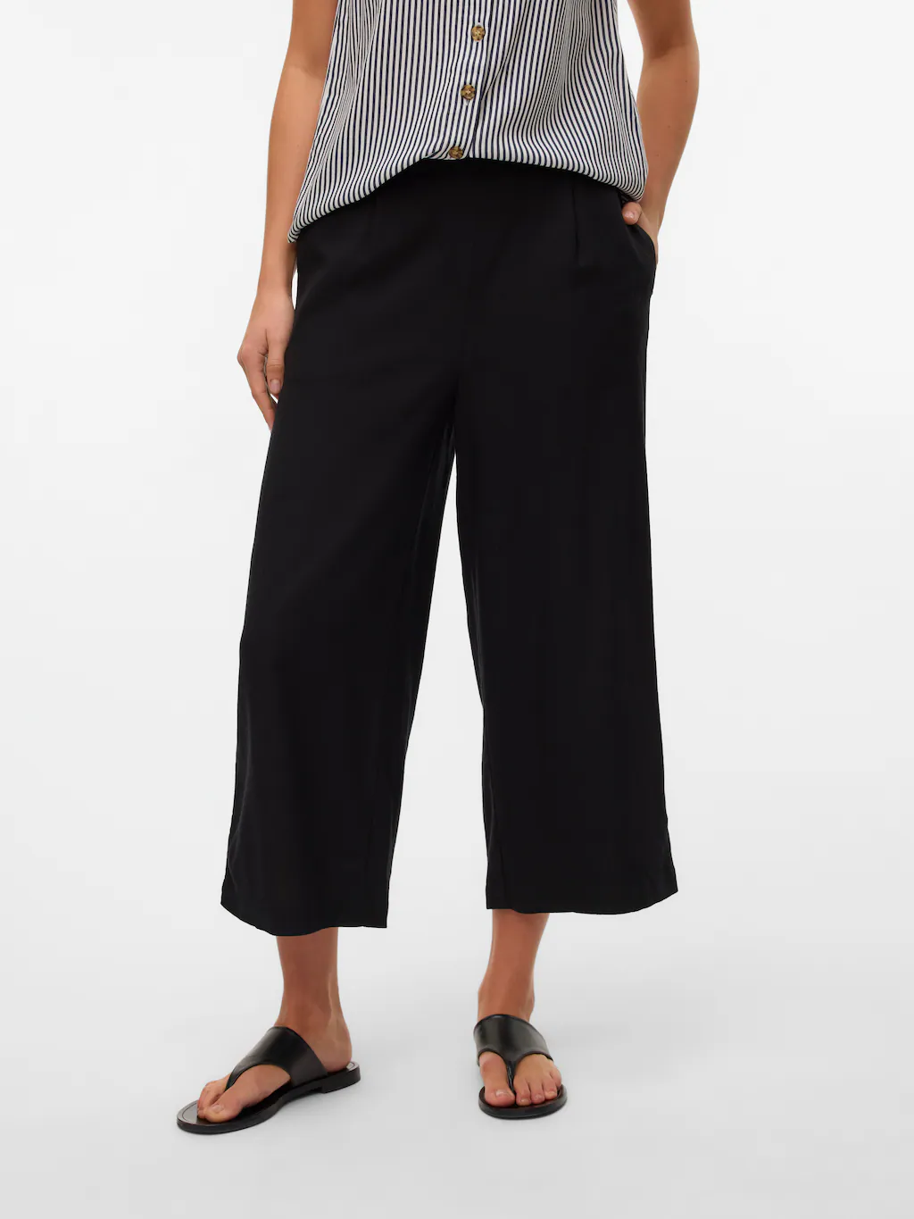 Vero Moda Culotte "VMMYMILO H/W CULOTTE PANT WVN GA", mit Leinen günstig online kaufen