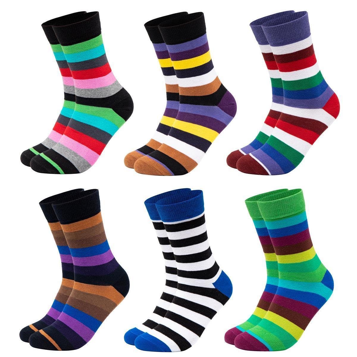 OCCULTO Basicsocken Herren Bunte Socken 6er günstig online kaufen