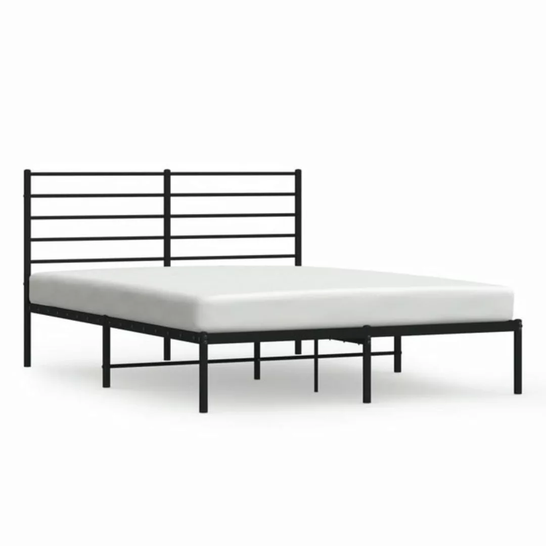 furnicato Bettgestell mit Kopfteil Metall Schwarz 135x190 cm günstig online kaufen