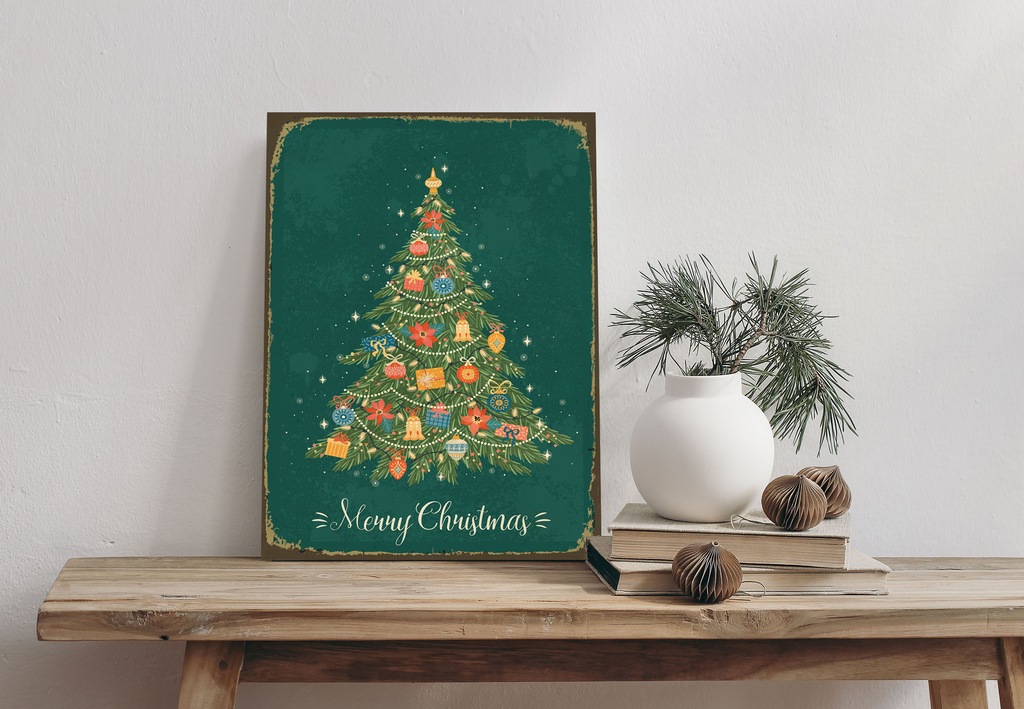 queence Alu-Dibond-Druck "Weihnachtsbaum", (1 St.), Merry Christmas, Grün, günstig online kaufen