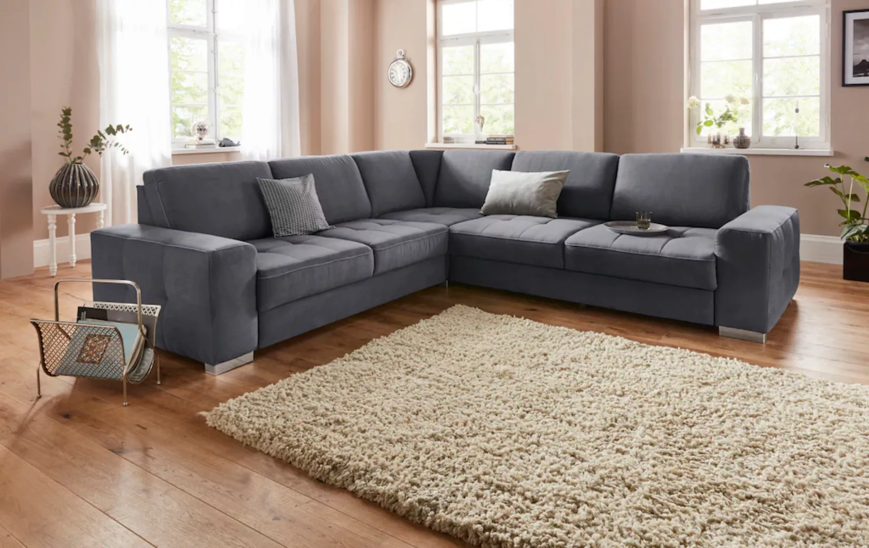 sit&more Ecksofa "Santorini L-Form", mit Federkern und Sitztiefenverstellun günstig online kaufen