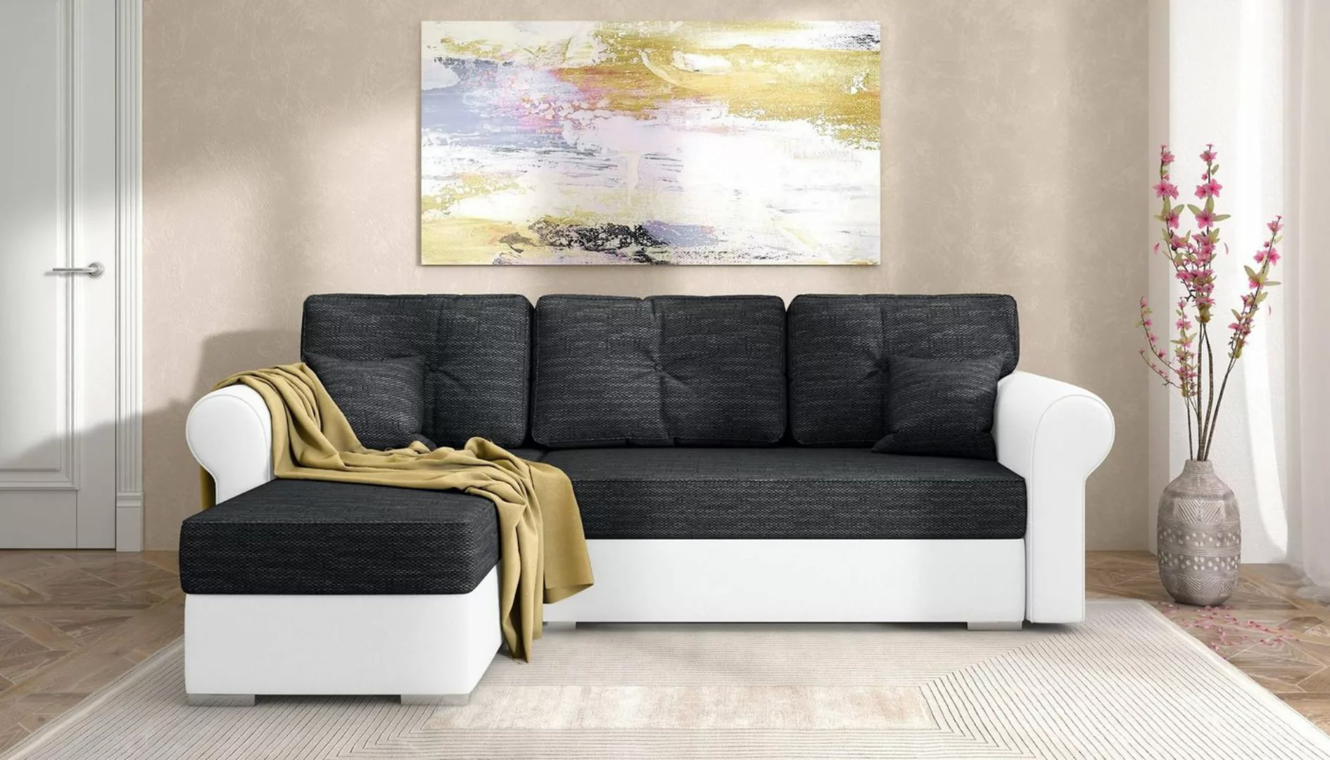 Stylefy Ecksofa Ofanto, L-Form, Eckcouch, mit Bettfunktion und Bettkasten, günstig online kaufen