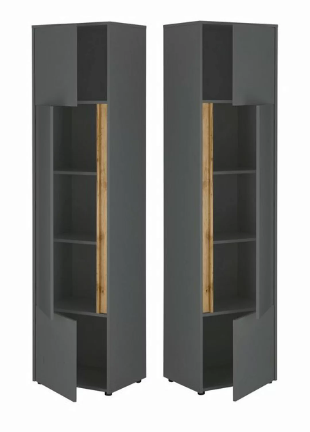 Furn.Design Aktenschrank Center (Büroschrank Set in grau mit Wotan Eiche, 3 günstig online kaufen
