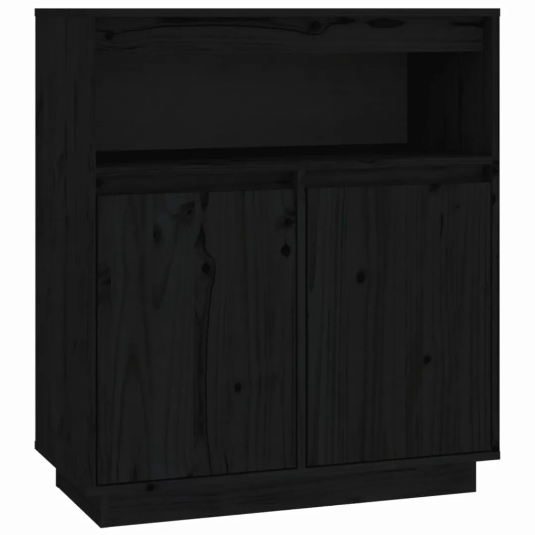 Vidaxl Sideboard Schwarz 70x34x80 Cm Massivholz Kiefer günstig online kaufen