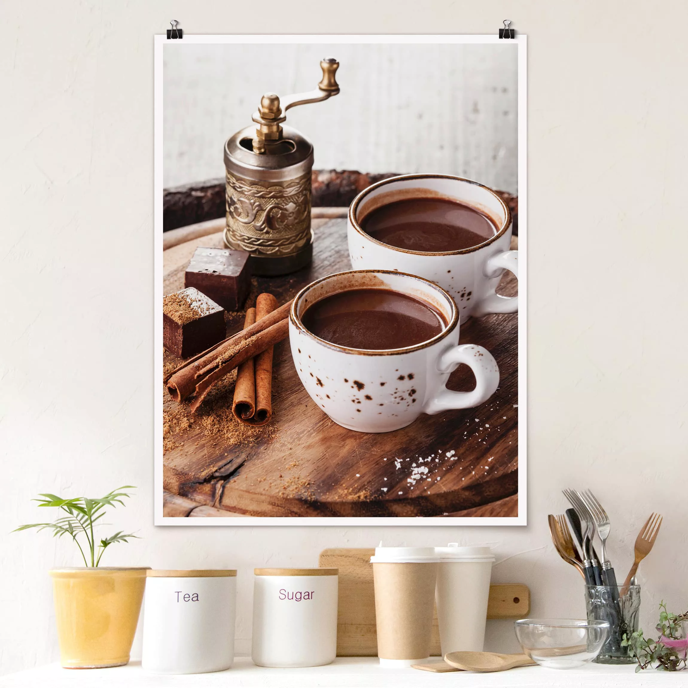 Poster Küche - Hochformat Heiße Schokolade günstig online kaufen