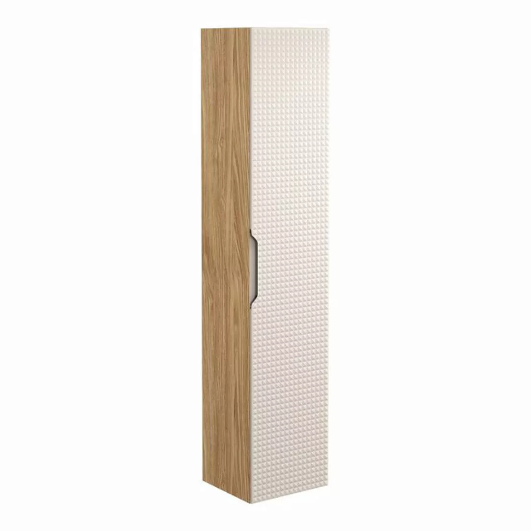 Lomadox Hochschrank LONDON-56-BEIGE Badezimmerschrank, Eiche mit beige, Fro günstig online kaufen