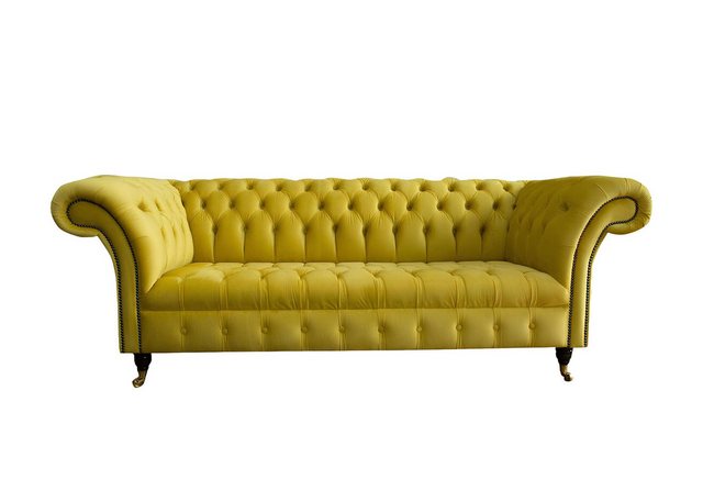 Xlmoebel Sofa Gelbes Dreisitzer-Sofa Chesterfield in modernem Luxus-Stil, H günstig online kaufen