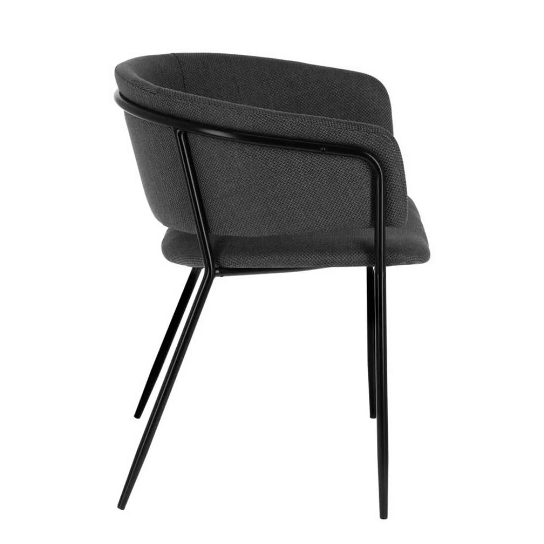 Esszimmer Stühle in Dunkelgrau gepolsterter Rückenlehne (2er Set) günstig online kaufen