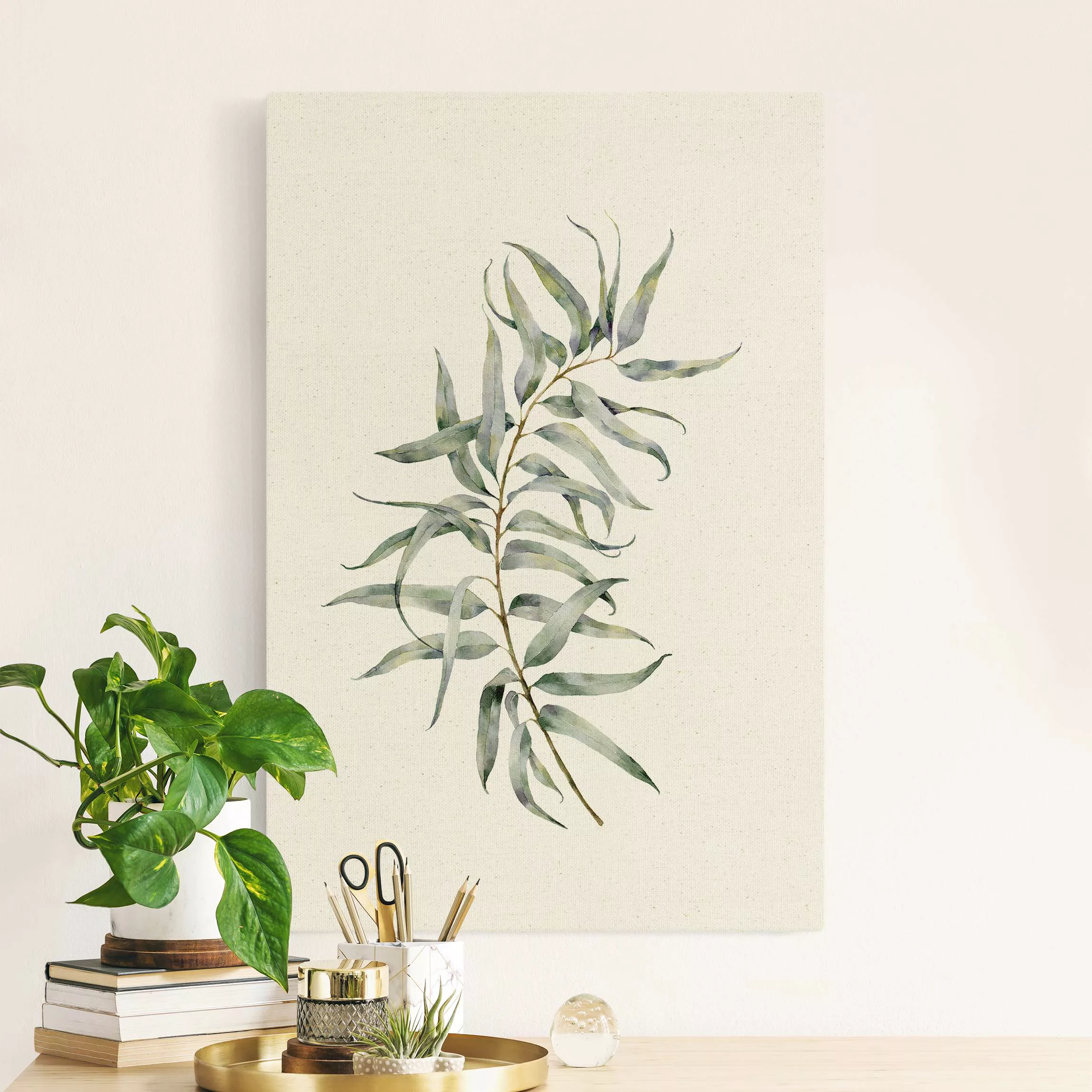 Leinwandbild auf Naturcanvas Aquarell Eucalyptus IV günstig online kaufen