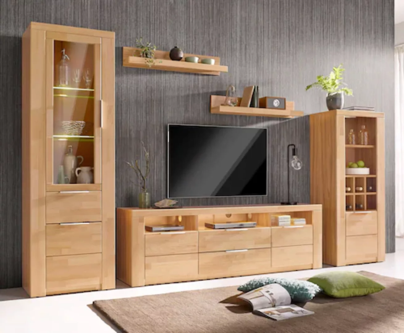 Home affaire Wohnwand "Zara", (Set, 5 St.), teilmassives Holz günstig online kaufen