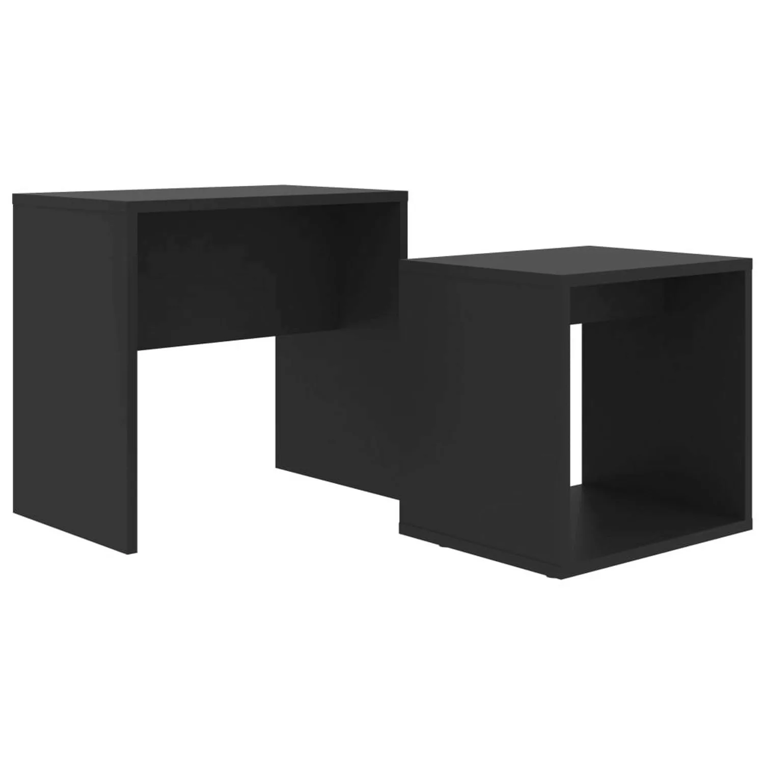 vidaXL Couchtisch-Set Schwarz 48x30x45 cm Holzwerkstoff günstig online kaufen