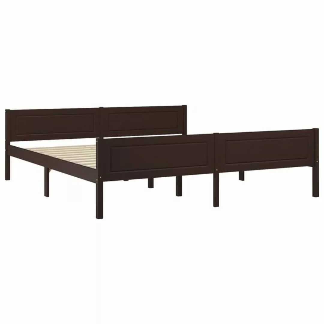 vidaXL Bettgestell Massivholzbett Kiefer Dunkelbraun 180x200 cm Doppelbett günstig online kaufen