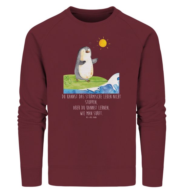 Mr. & Mrs. Panda Longpullover Größe XS Pinguin Surfer - Burgundy - Geschenk günstig online kaufen