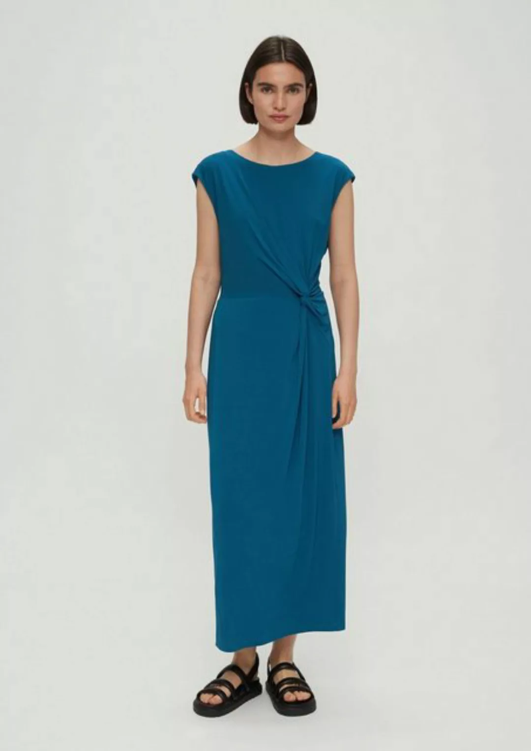 s.Oliver BLACK LABEL Maxikleid Kleid aus schimmerndem Viskosestretch Knoten günstig online kaufen