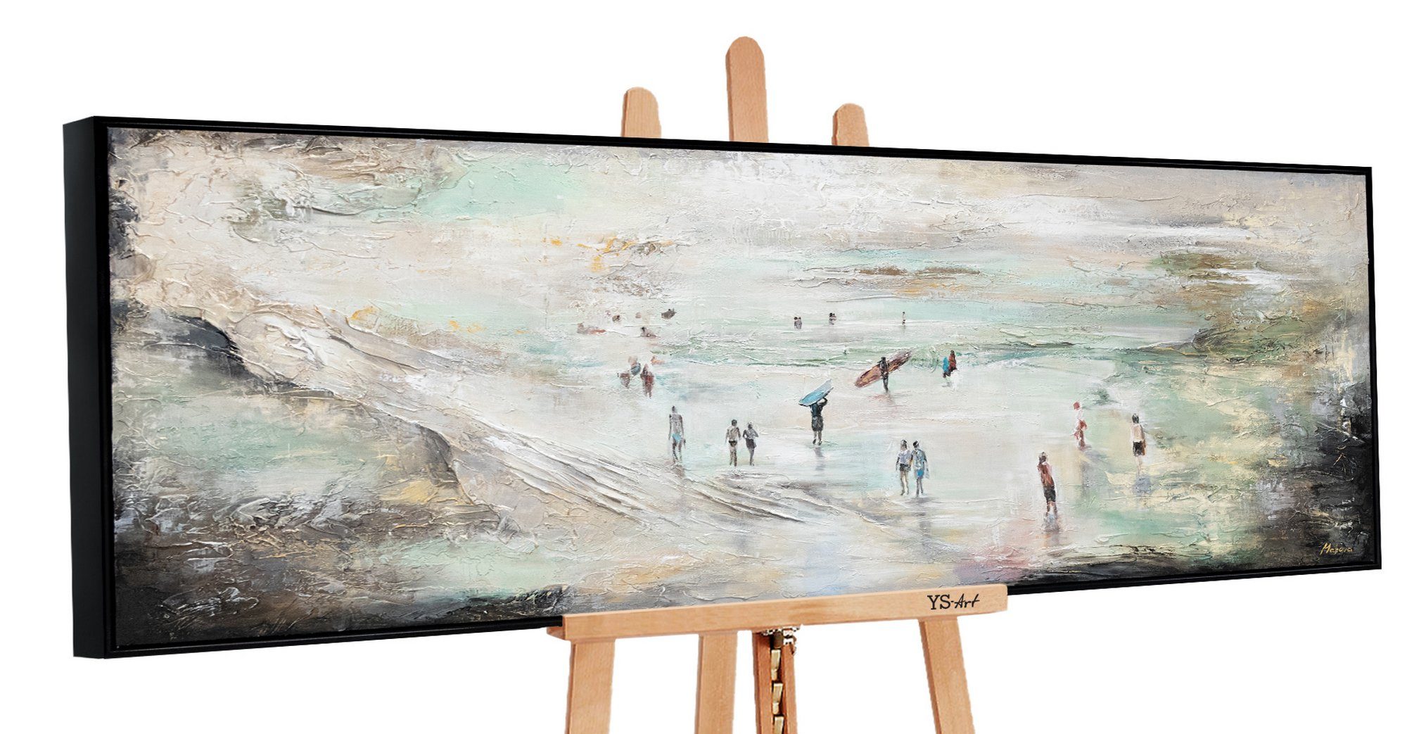 YS-Art Gemälde Wellenreiten, Leinwand Bild Handgemalt günstig online kaufen