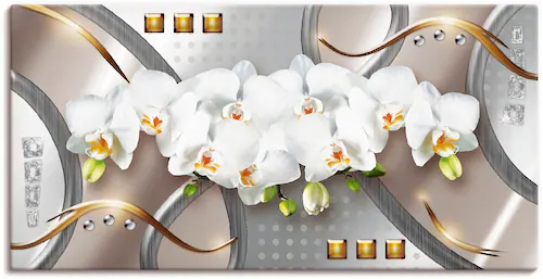 Artland Wandbild "Orchideen mit Elementen", Blumen, (1 St.), als Leinwandbi günstig online kaufen