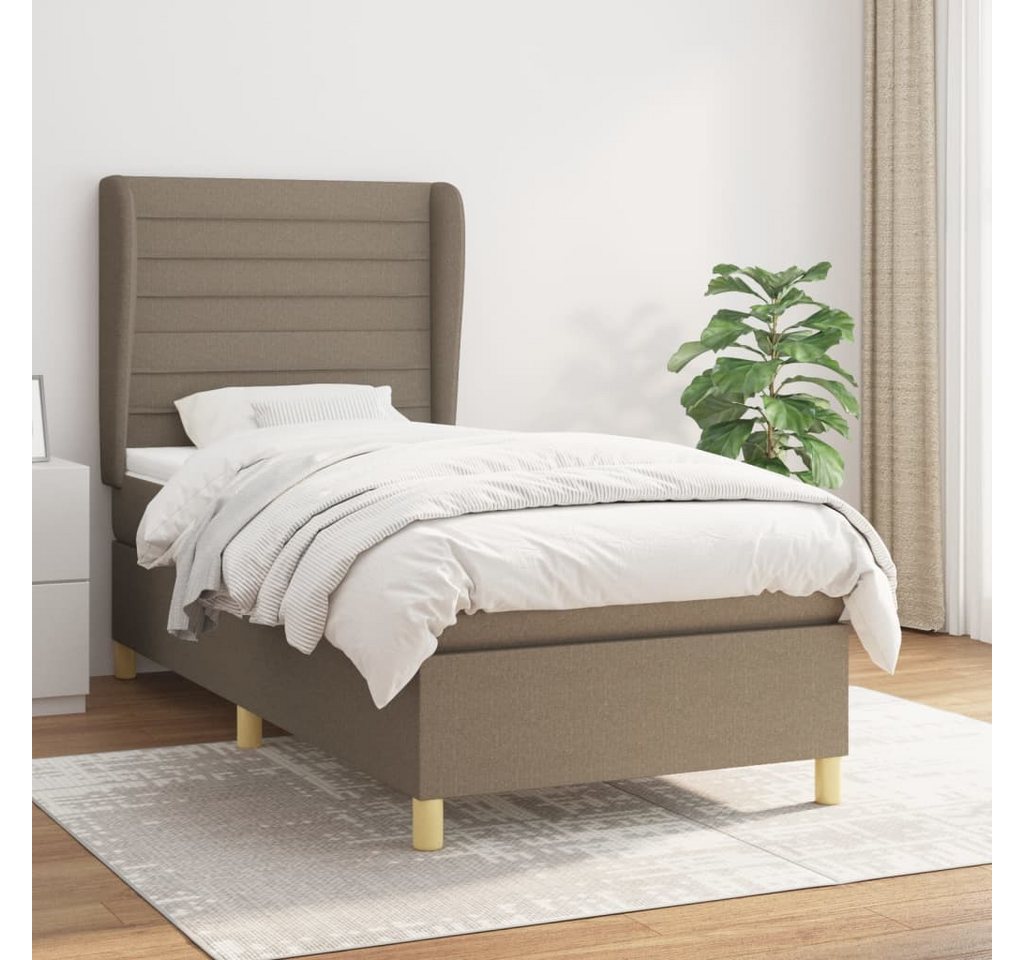 vidaXL Boxspringbett Boxspringbett mit Matratze Taupe 100x200 cm Stoff Bett günstig online kaufen