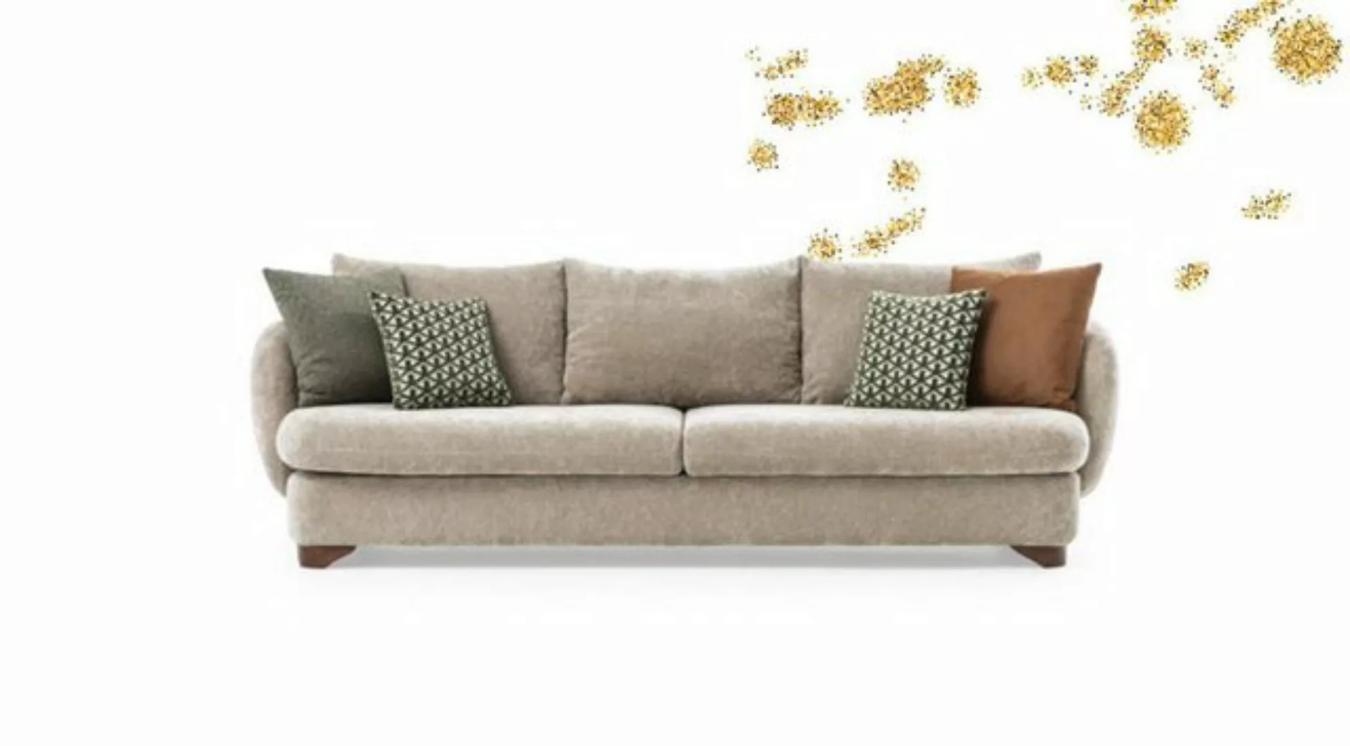 Xlmoebel Sofa Dreisitzer Sofa in Grau mit Textilbezug und modernem Design - günstig online kaufen