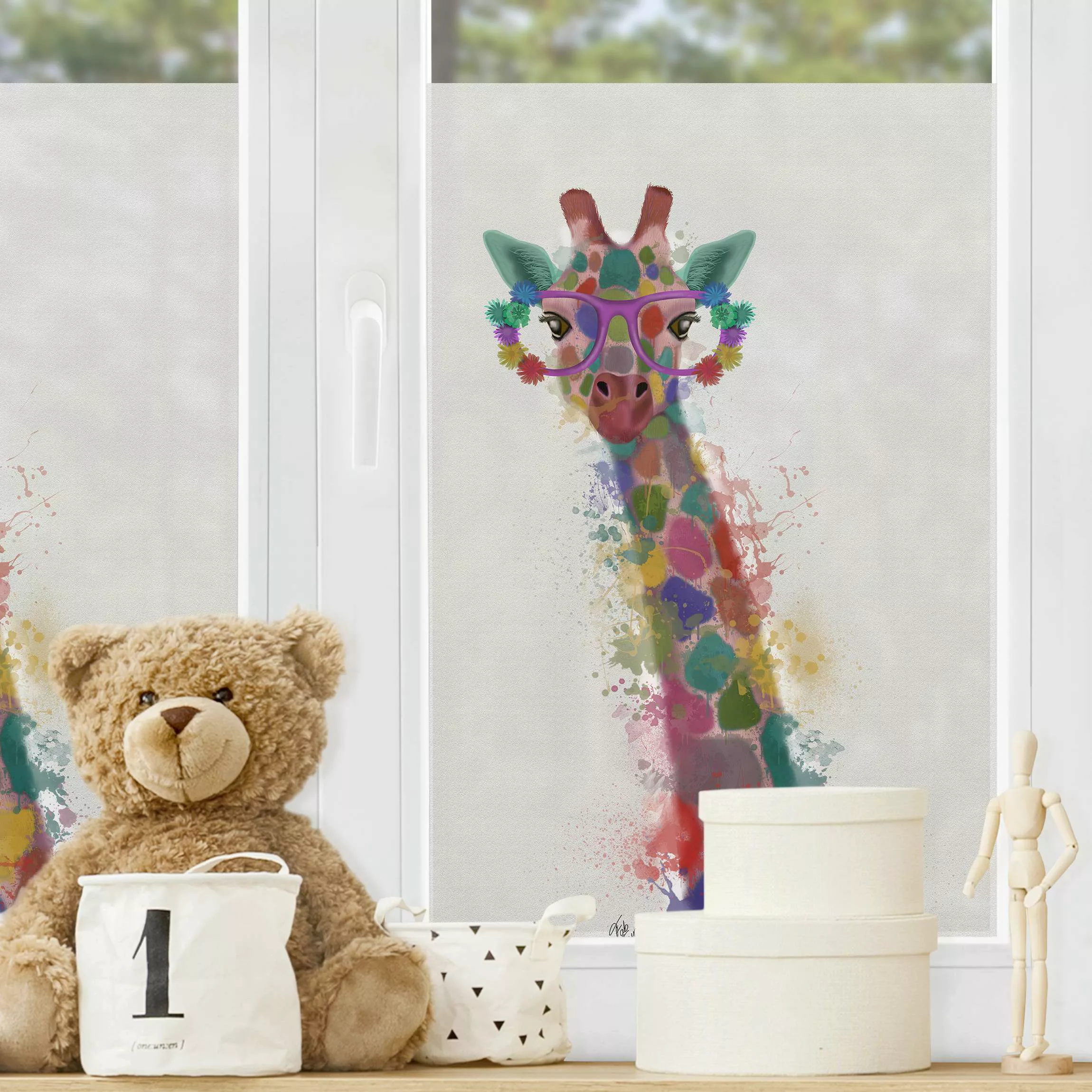 Fensterfolie Regenbogen Splash Giraffe günstig online kaufen