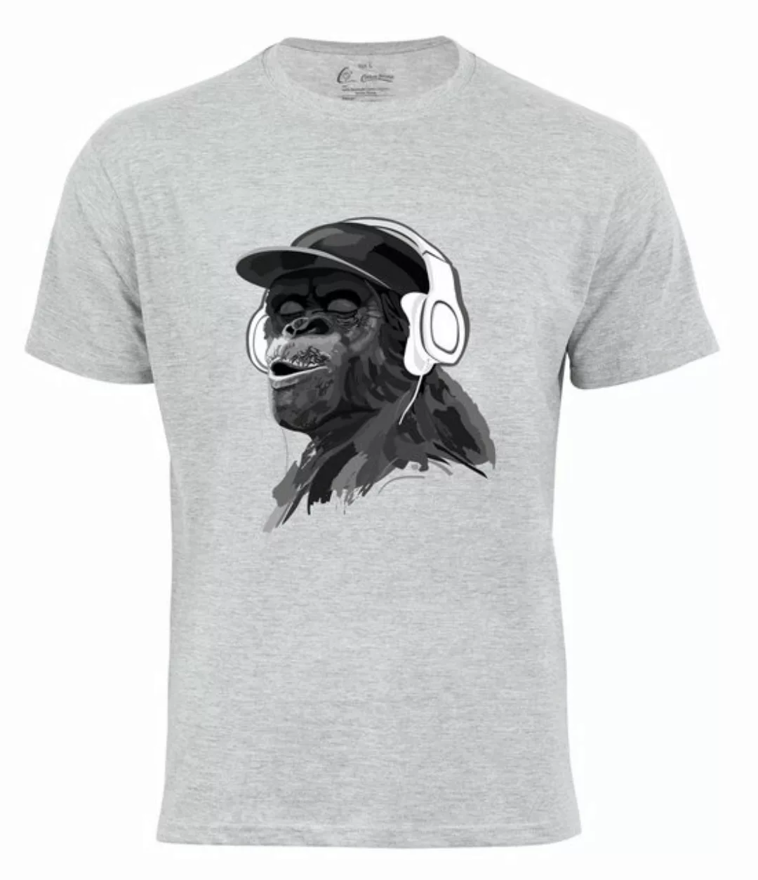 Cotton Prime® T-Shirt mit Affenmotiv - Monkey mit DJ-Kopfhörer günstig online kaufen