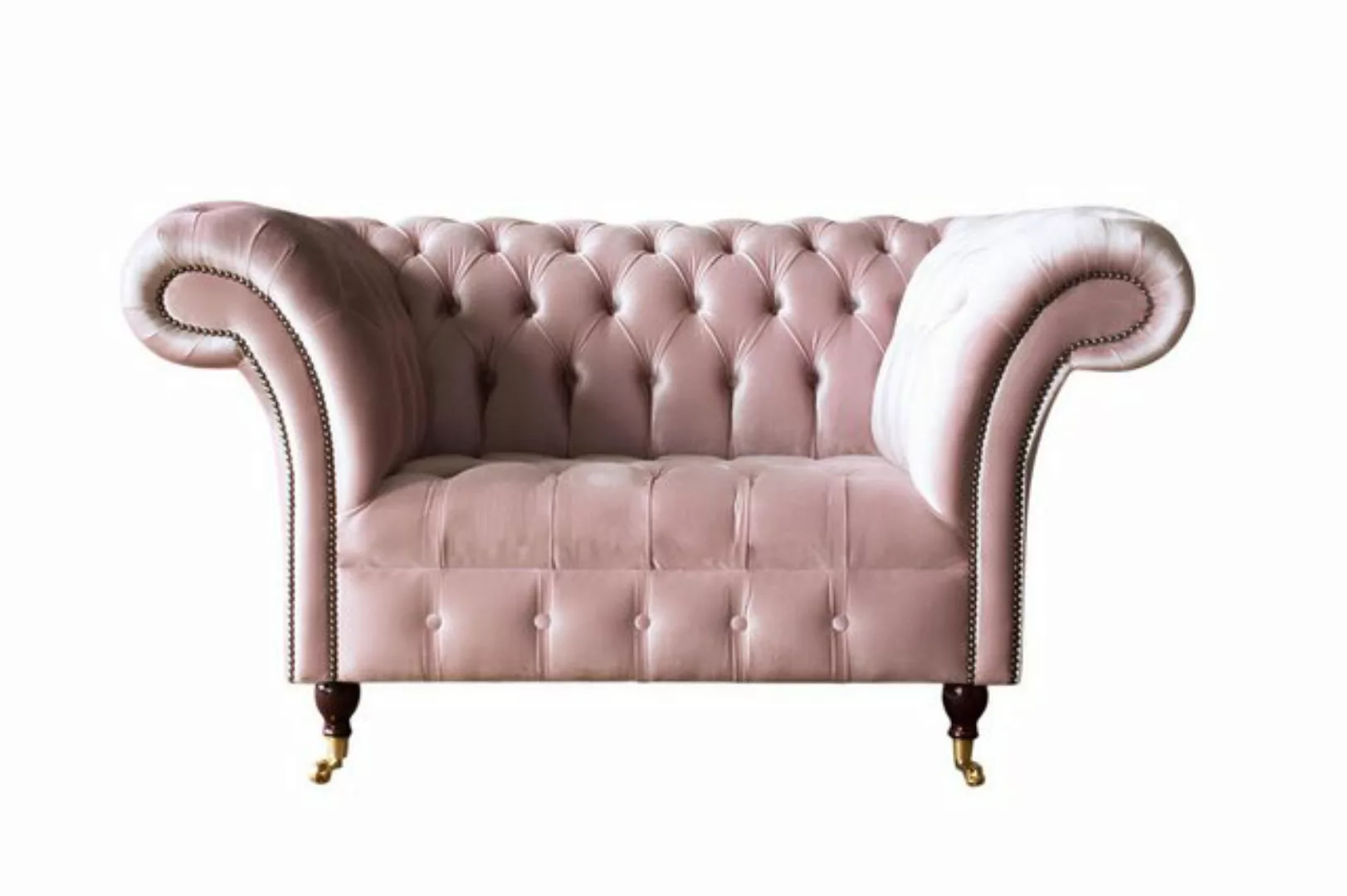 Xlmoebel Sofa Einzelsofa Chesterfield in Rosa mit Textil- und Lederverarbei günstig online kaufen