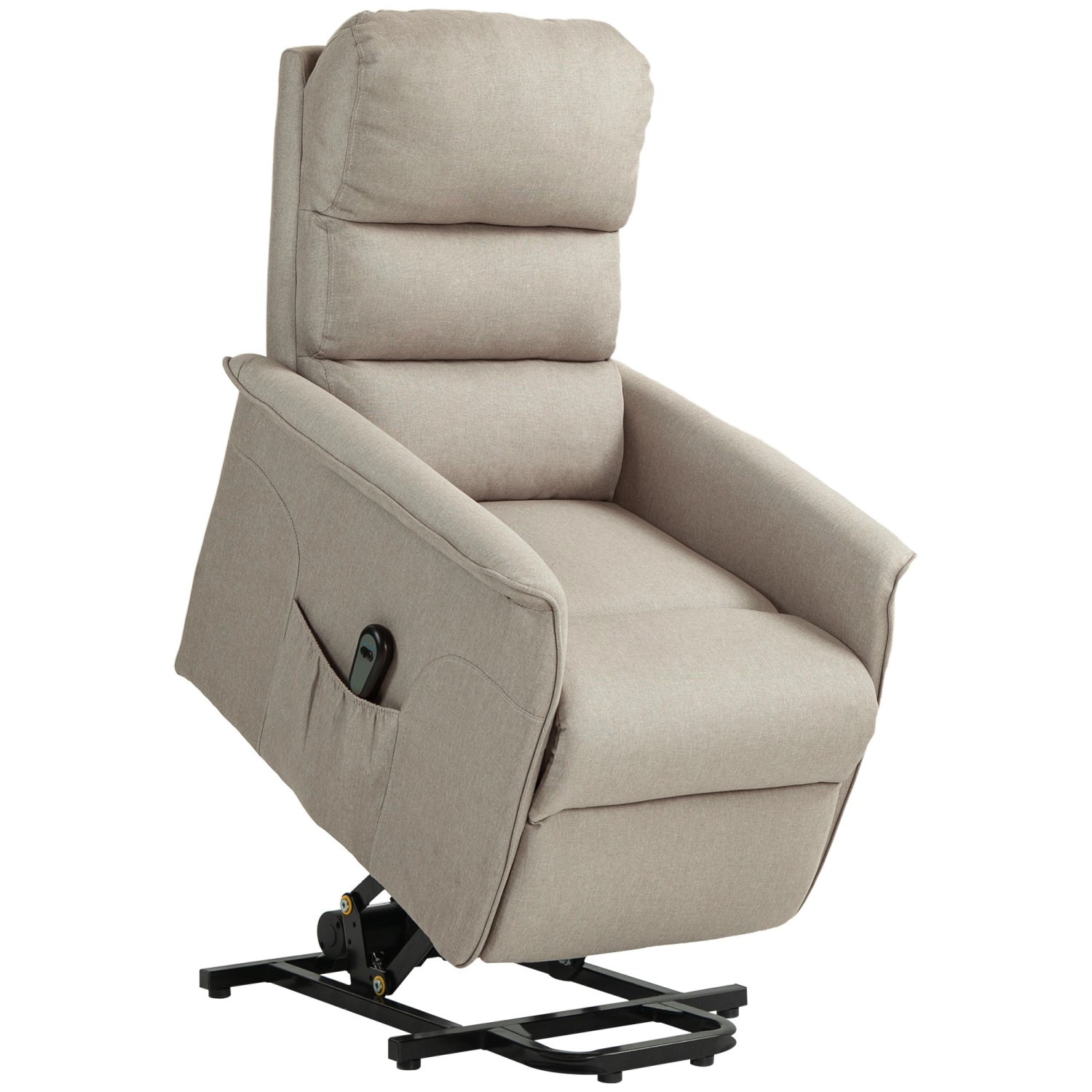 HOMCOM Aufstehsessel Polyester Stahl Beige 66L x 90B x 96H cm günstig online kaufen