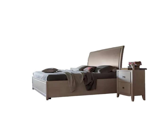 Xlmoebel Bett Luxuriöses Schlafzimmer-Set in Beige mit Doppelbett (3-tlg., günstig online kaufen