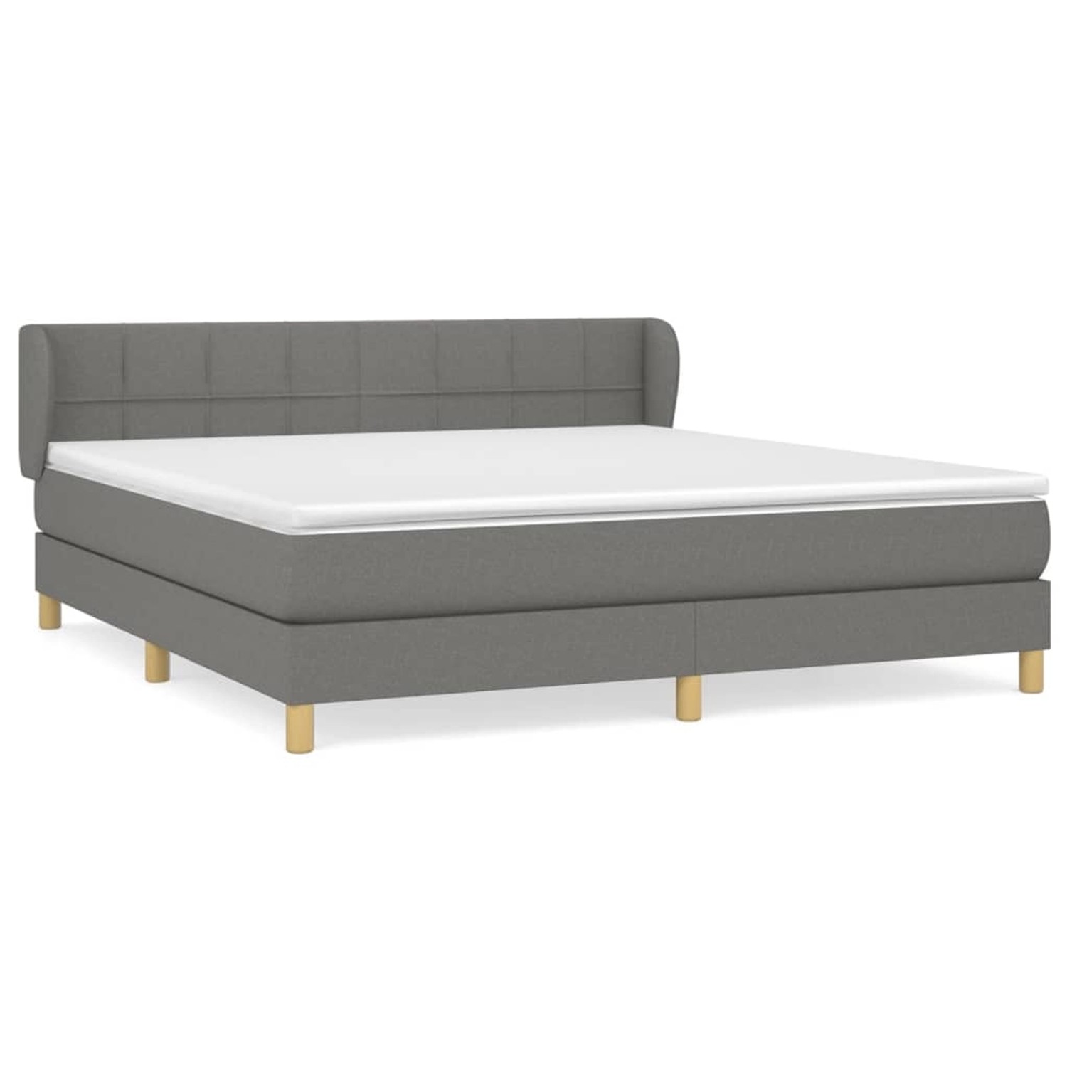 vidaXL Boxspringbett Boxspringbett mit Matratze Schwarz 180x200 cm Stoff Be günstig online kaufen