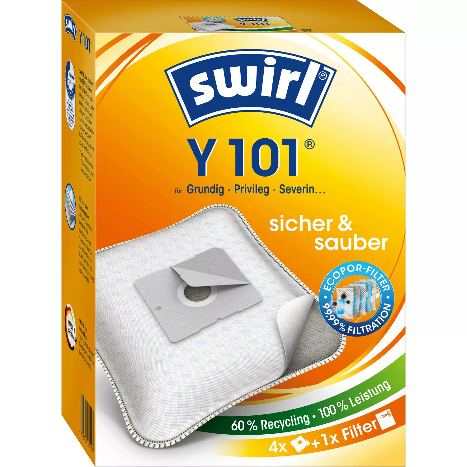 Swirl® Staubsaugerbeutel Y 101® EcoPor® 4 St. günstig online kaufen