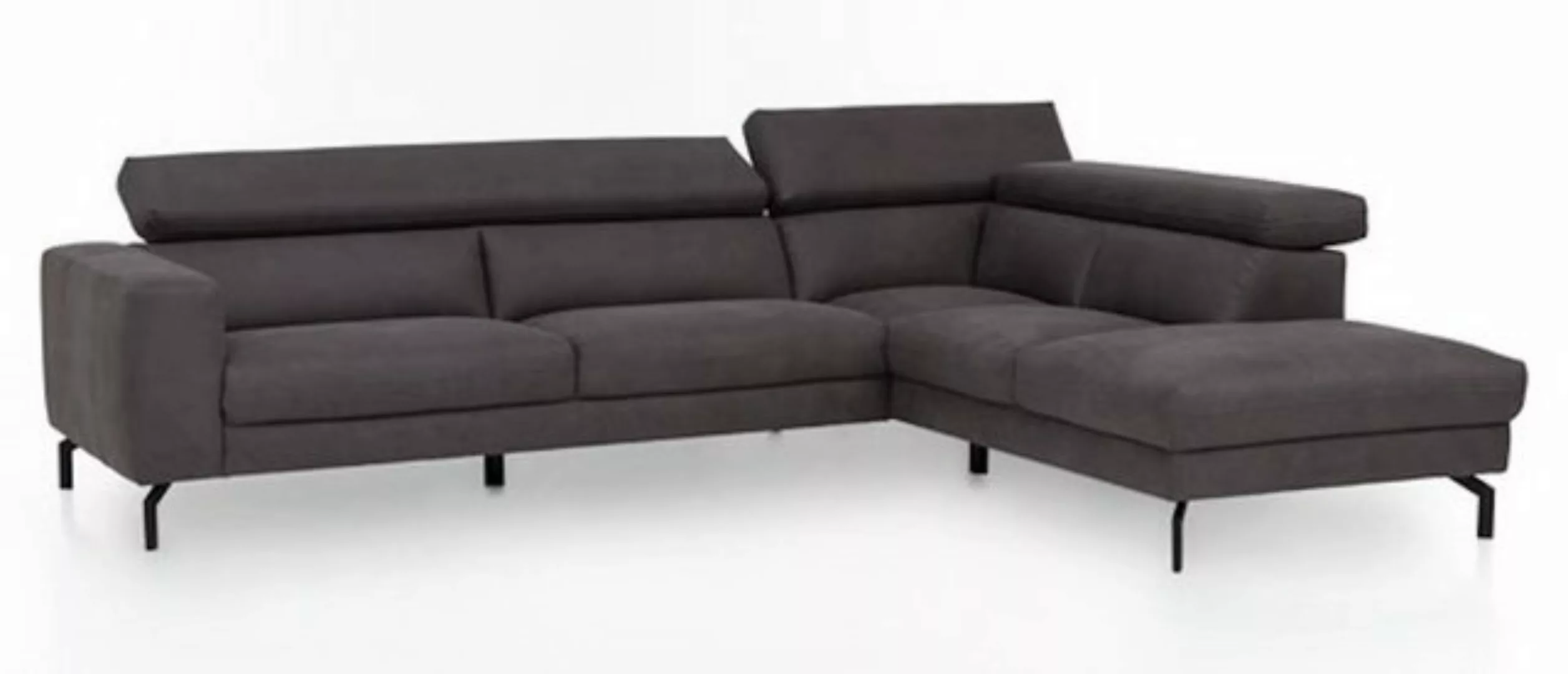 Feldmann-Wohnen Ecksofa Chenna, Chennai 1 Teile, 305x233x76-96cm dunkelgrau günstig online kaufen