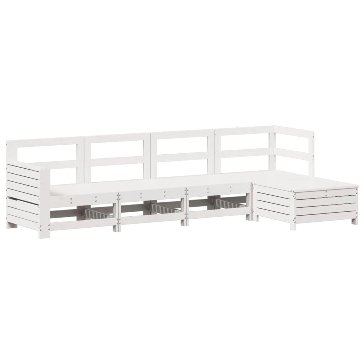 vidaXL 5-Tlg Garten-Sofagarnitur Weiß Massivholz Kiefer 3250829 günstig online kaufen