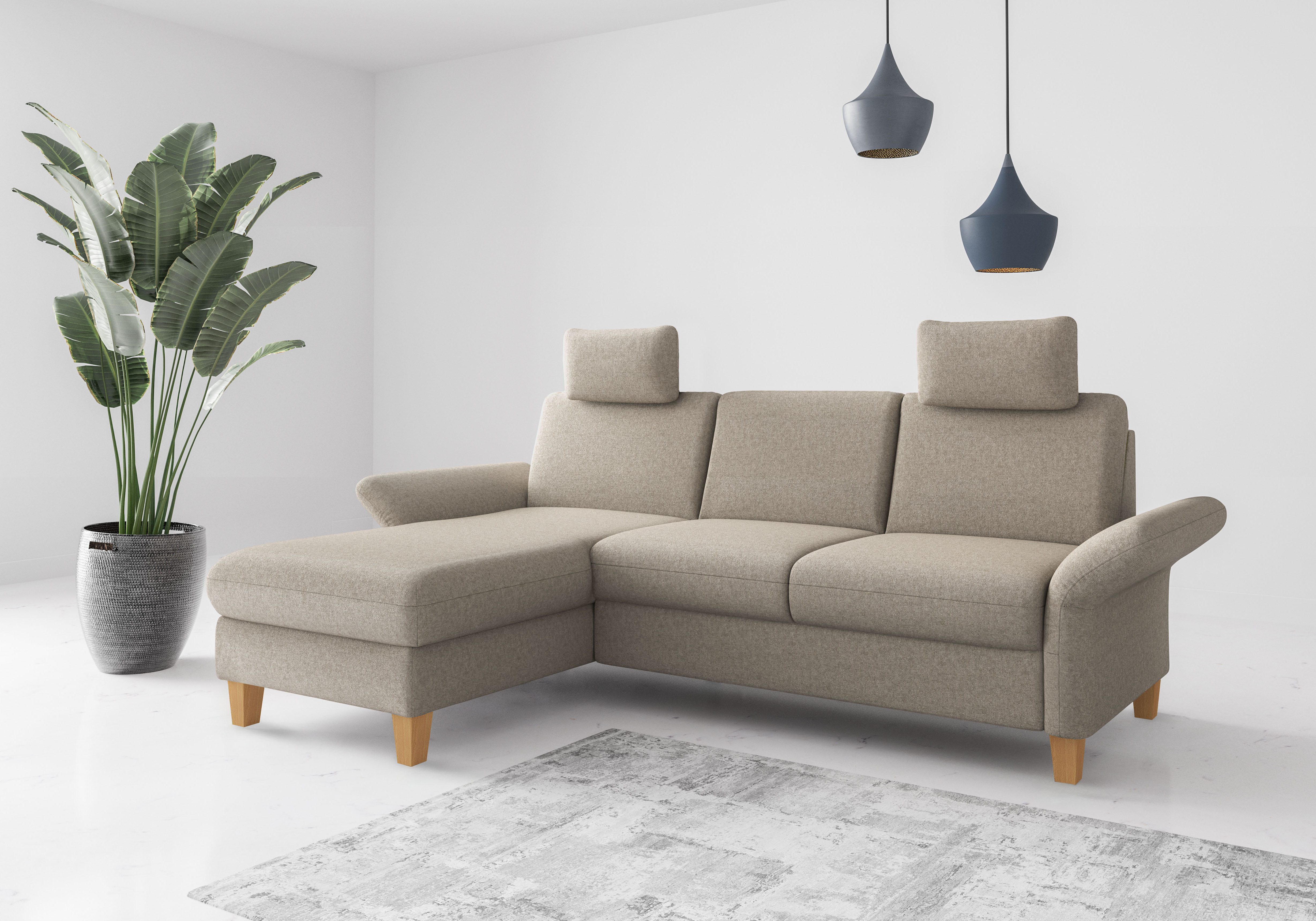 Home affaire Ecksofa "Rochelle, L-Form", wahlweise mit Armteilverstellung, günstig online kaufen