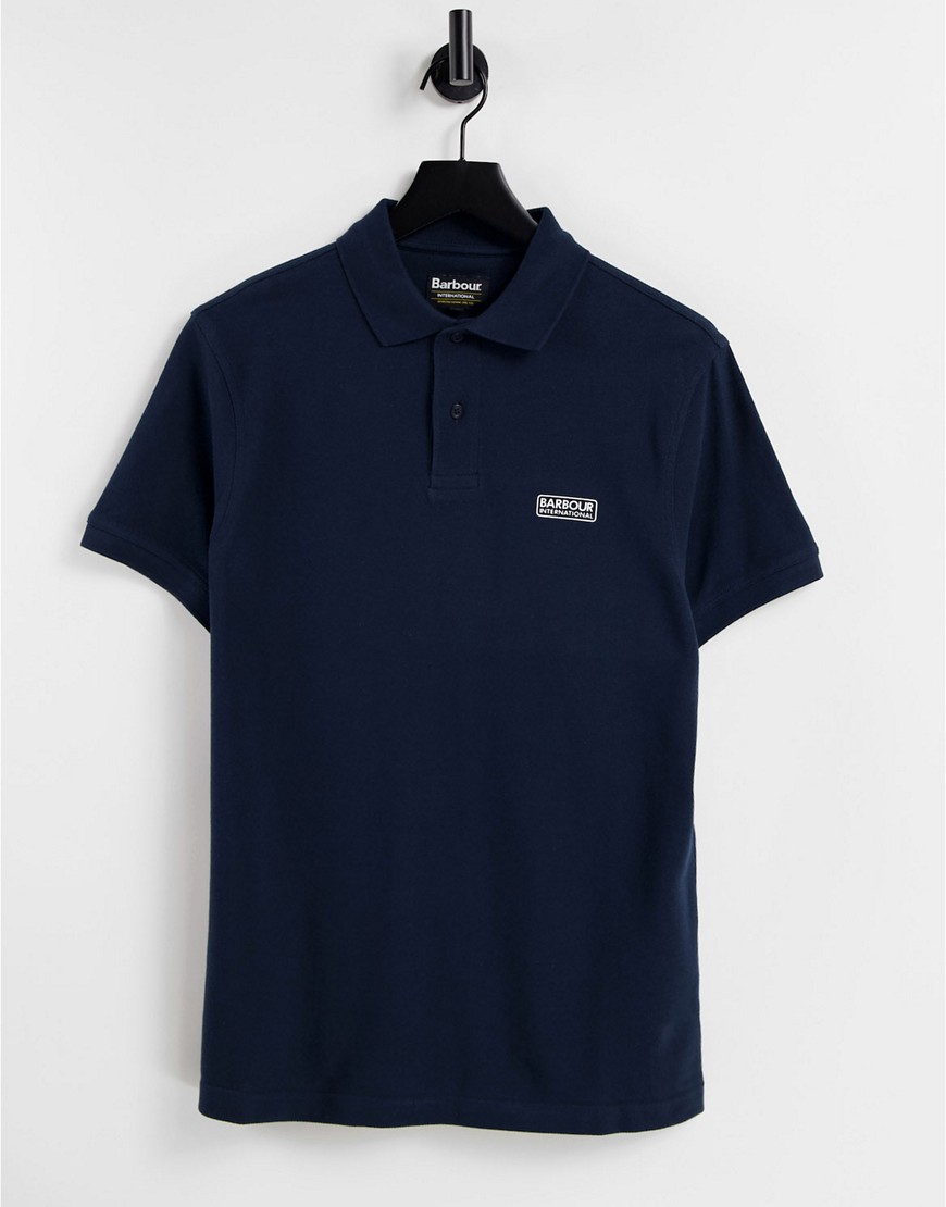 Barbour International – Essential – Marineblaues Polohemd mit Logo günstig online kaufen