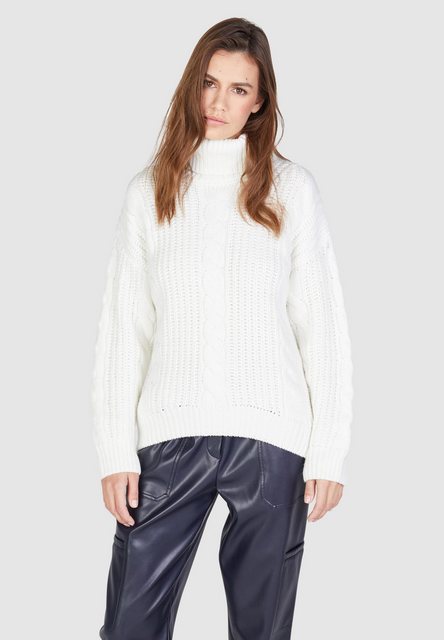 MARC AUREL Blusenshirt Rollkragenpullover mit Zopfmuster offwhite günstig online kaufen