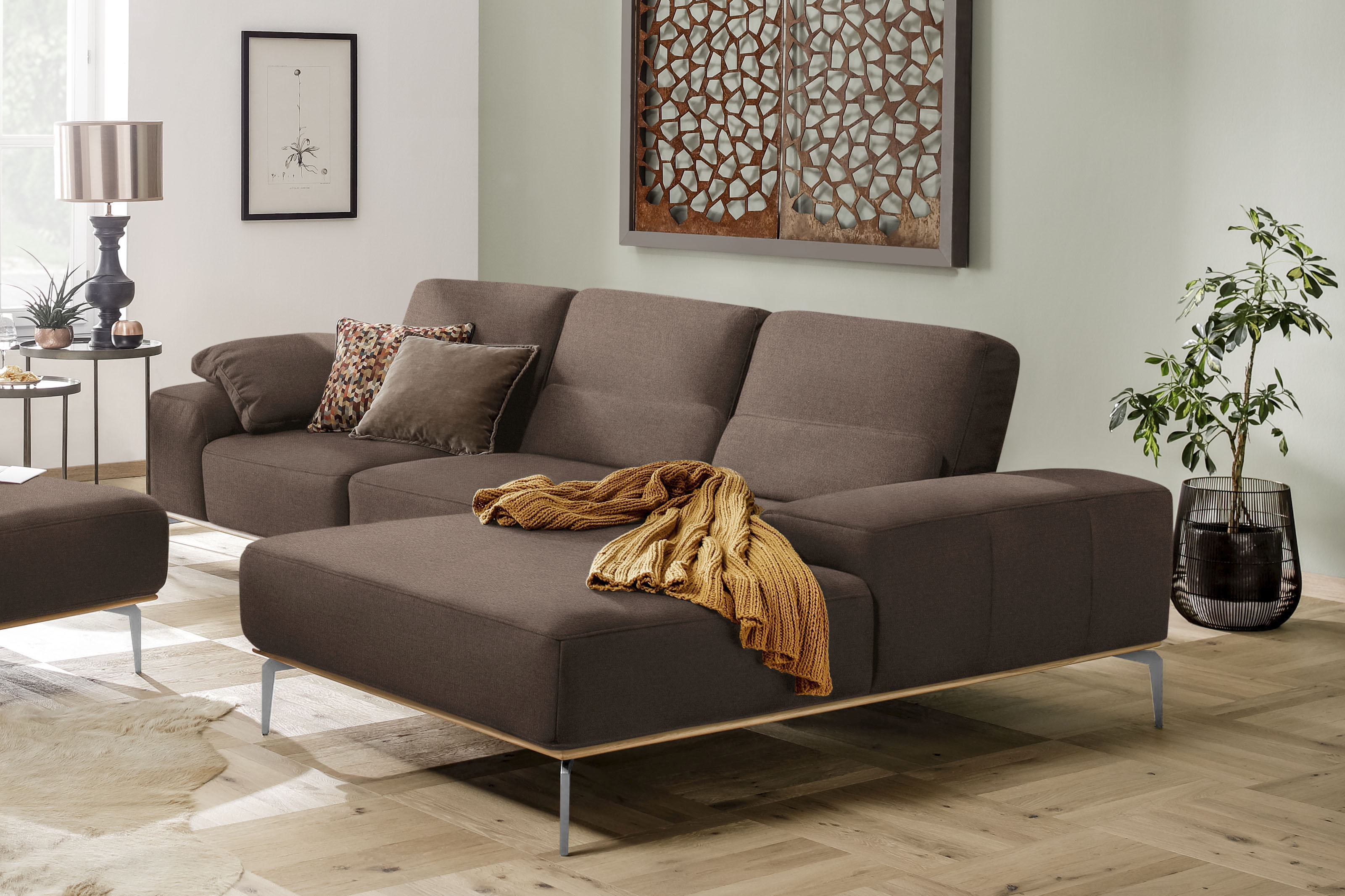 W.SCHILLIG Ecksofa "run, Designsofa, bequem, L-Form", mit elegantem Holzsoc günstig online kaufen