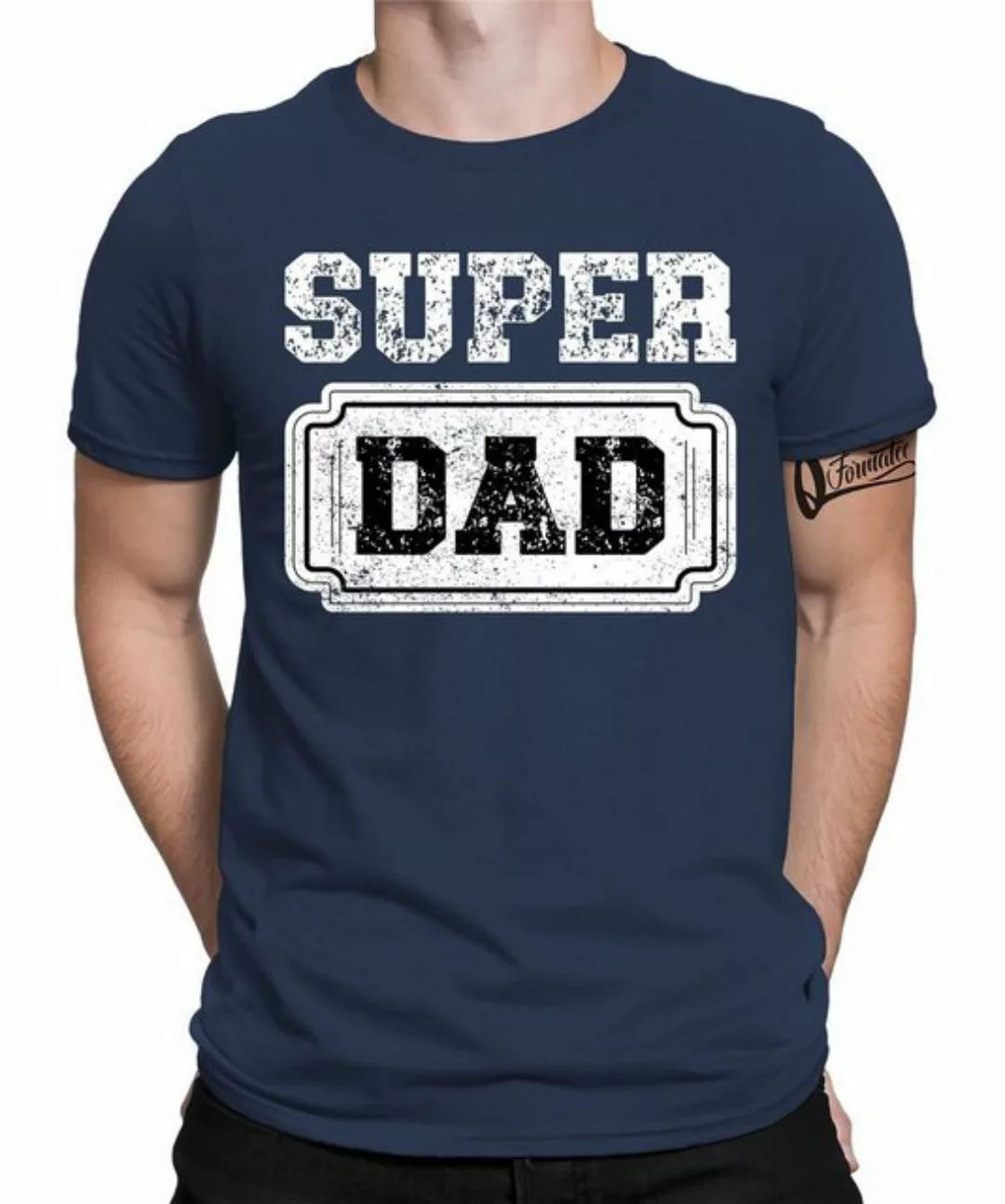Quattro Formatee Kurzarmshirt Super Dad - Papa Vatertag Vater Herren T-Shir günstig online kaufen
