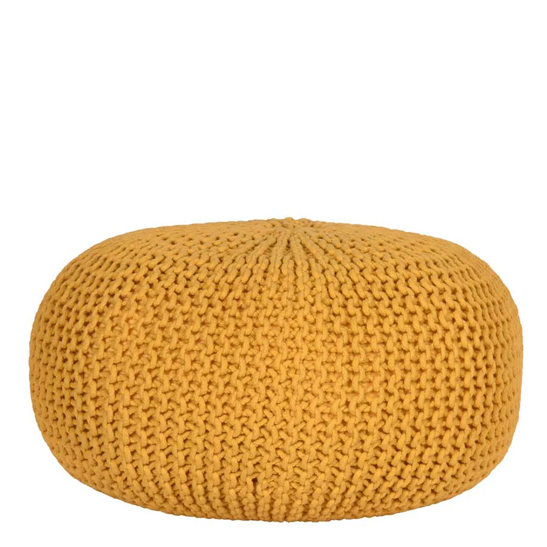 Pouf in Gelb Strickstoff günstig online kaufen