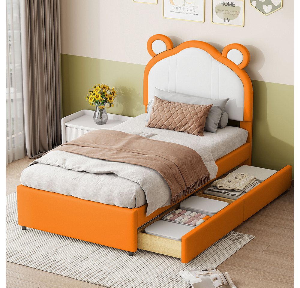 Sweiko Kinderbett Polsterbett zweifarbiges Patchwork am Kopfende des Bettes günstig online kaufen