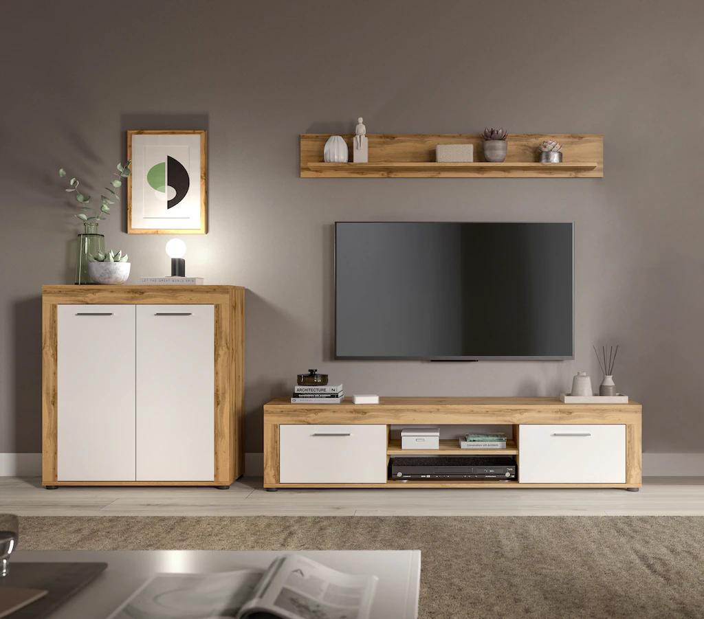 INOSIGN Wohnwand "Aosta, Breite 255cm, bestehend aus Highboard, Lowboard, W günstig online kaufen