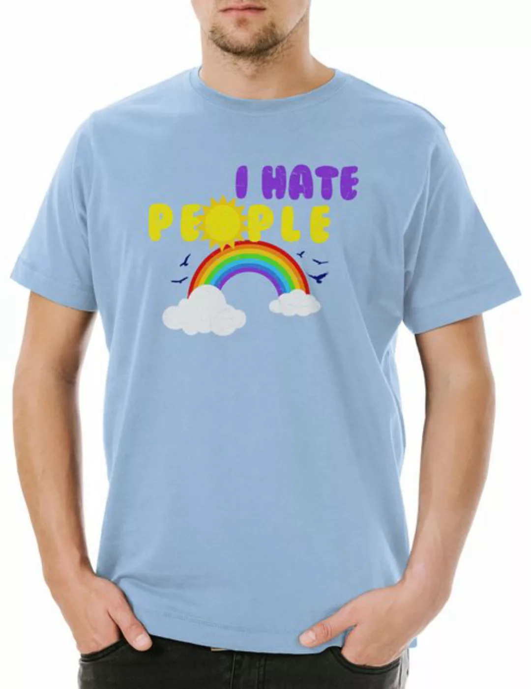 Urban Backwoods Print-Shirt I Hate People Rainbow Herren T-Shirt Misantroph günstig online kaufen