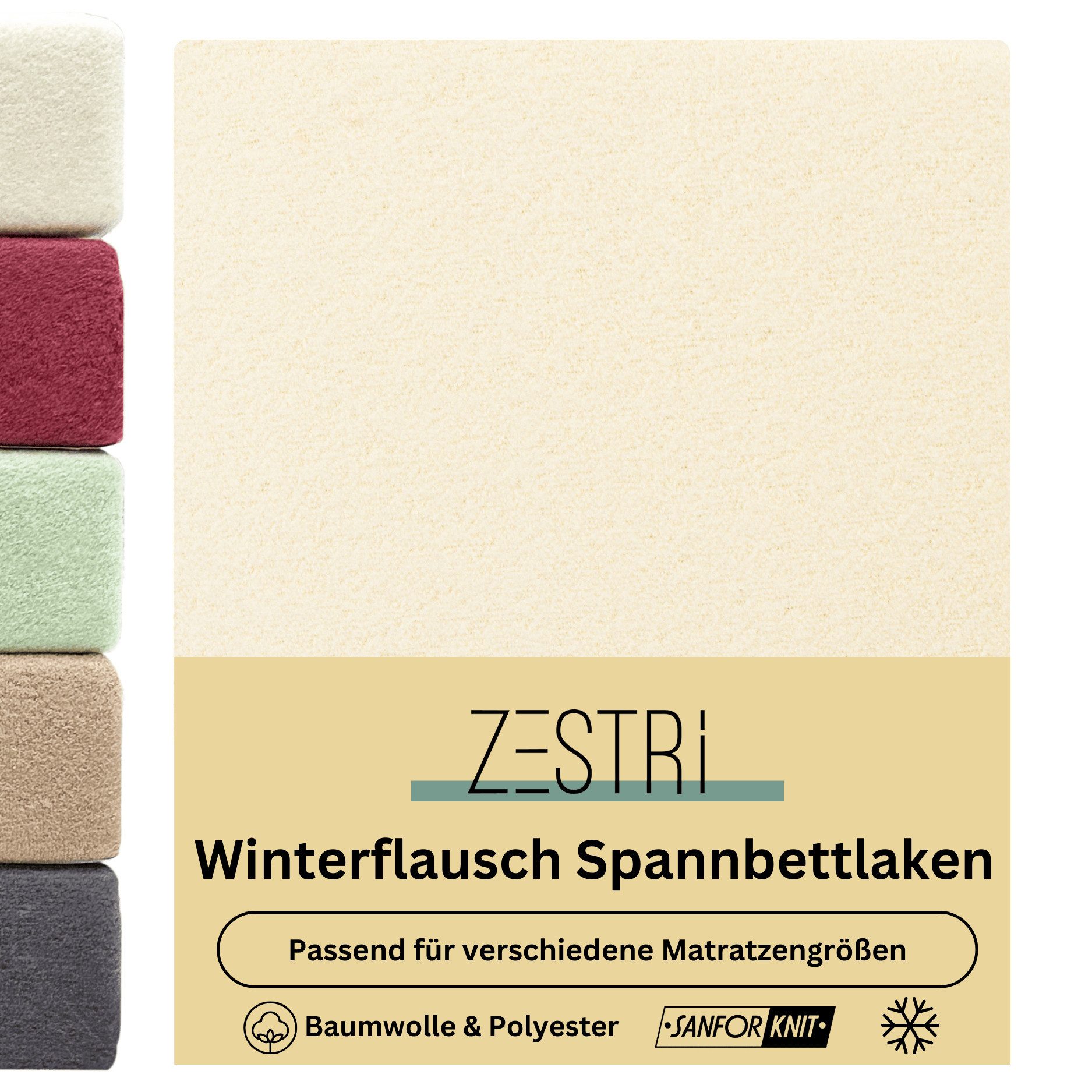 Zestri Spannbettlaken Winterflausch Bettlaken bis Steghöhe günstig online kaufen