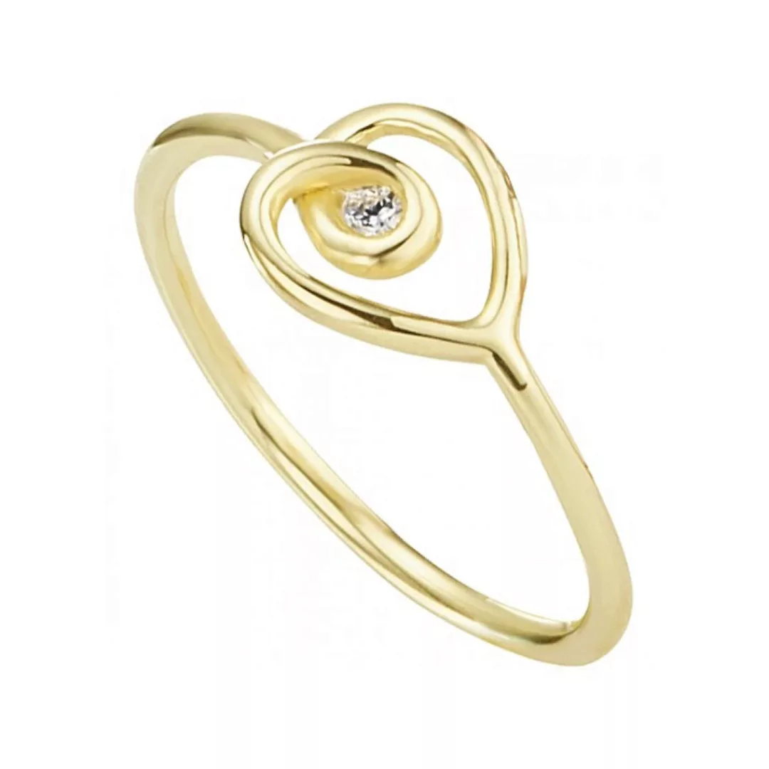 CAÏ Fingerring "925/- Silber vergoldet Zirkonia" günstig online kaufen