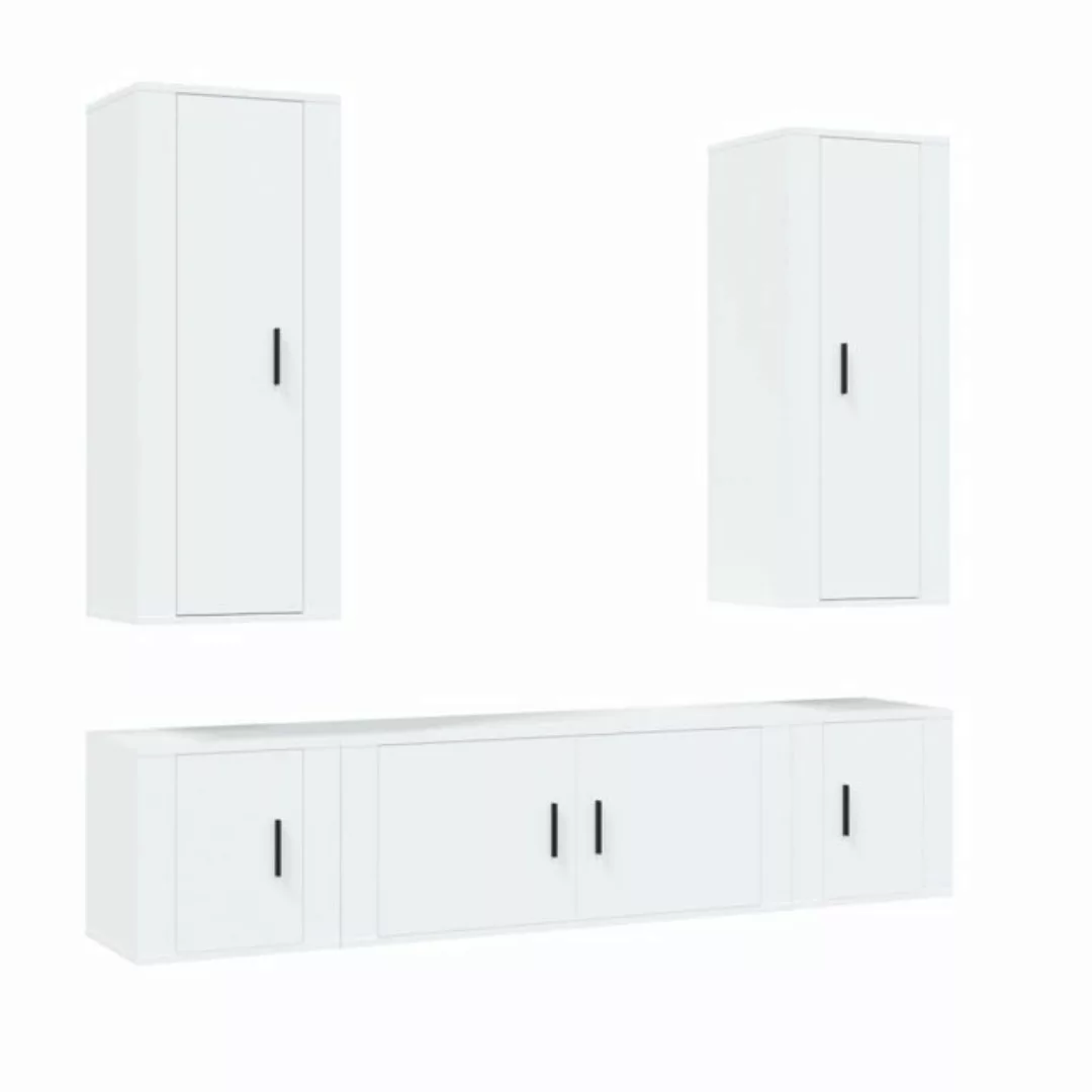 furnicato TV-Schrank 5-tlg. TV-Schrank-Set Weiß Holzwerkstoff (1-St) günstig online kaufen